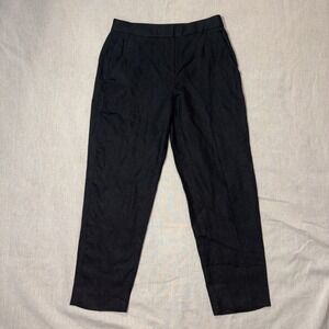Banana Republic Black 100% Linen High Waisted Slim Ankle Pants Women's Size 4